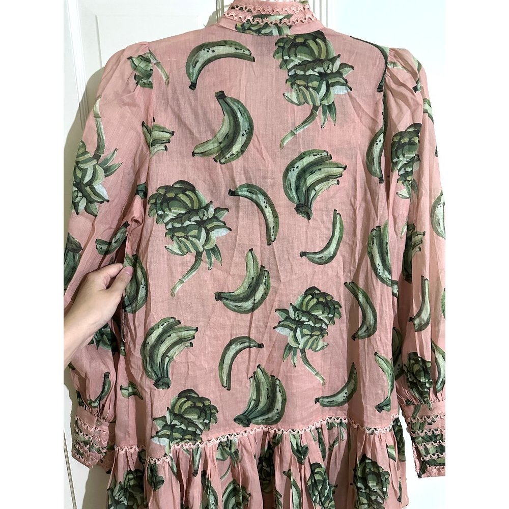 Alemais Pink Mini Dress with Green Banana Print - Picture 12 of 16